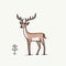 Minimalistic Doodle Illustration Of A Deer In Earthy Colors