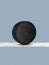 Minimalistic drawing of a hockey puck on a line on the ice. Mockup poster design.