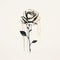 Minimalistic Dripping Rose Drawing: Gothic Art With Vivid Realism