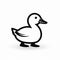 Minimalistic Duck Outline Vector Icon For Ux ui Design