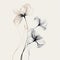 Minimalistic And Elegant Flower Silhouettes On Beige Background