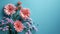 Minimalistic Emotional Flowers on Blue Background AI Generated