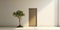 Minimalistic exterior with a door. Simple abstract urban concept. Generative AI