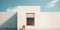 Minimalistic exterior with a window. Simple abstract urban concept. Generative AI