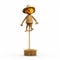 Minimalistic Farm Scarecrow On Stick - Childbook Drawing Style