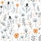 Minimalistic Floral Botanical Design On White Background