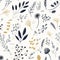 Minimalistic Floral Botanical Print Design With Hand-drawn Elements