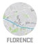 Minimalistic Florence city map icon.