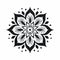 Minimalistic Flower Mandala Icon With White Background