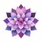 Minimalistic Folk Art: Royal Purple Lotus Flower On White Background