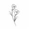 Minimalistic Freesia Sketch Drawing: Trendy Tiny Tattoo Design