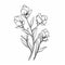 Minimalistic Freesia Sketch Drawing: Trendy Tiny Tattoo Design