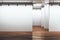 Minimalistic gallery showroom with empty wall