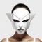 Minimalistic Geometrical Mask: Futuristic White Sculpture By Ariana Grande