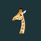 Minimalistic Giraffe Head Logo With Striped Neck