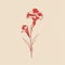 Minimalistic Gladiolus Sketch Drawing On Beige Background