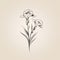 Minimalistic Gladiolus Sketch: Trendy Tattoo Design & Vector Illustration