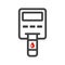 Minimalistic glucometer icon. A medical device for checking blood glucose levels. Isolated vector on a white background.