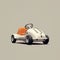 Minimalistic Go-kart Illustration In The Style Of Annibale Carracci