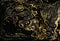 Minimalistic gold and black marble pattern. Agate ripple background.