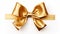 Minimalistic Gold Gift Bow Isolated on White AI Generated