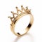 Minimalistic Gold Ring With Diamond Crown - High Detail Product Image