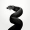 Minimalistic Gothic Snake Illustration On White Background