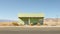 Minimalistic Green Architecture On Desert Highway