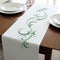 Minimalistic Green Floral Swirl Table Runner Design