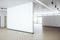 Minimalistic hall interior with blank white wall