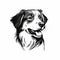 Minimalistic Handdrawn Australian Shepherd Dog In Digital Art Style