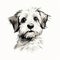 Minimalistic Handdrawn Dog Illustration In Vivid Portraiture Style