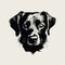 Minimalistic Handdrawn Dog Painting In Vintage Graphic Design Style