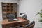 Minimalistic home office interior cabinet