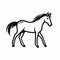 Minimalistic Horse Outline Icon - 2d Lineal Vector Design