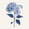 Minimalistic Hydrangea Vector Graphic: Nostalgic Romanticism In Black And White