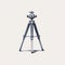 Minimalistic Illustration Of Camera Tripod On White Background