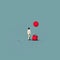 Minimalistic Illustration Of Man With Balloon And Luggage