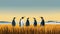 Minimalistic Image of King Penguins on Salisbury Plains AI Generated