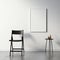 Minimalistic Industrial Design: Empty Room With Chair And Black Frame Mockup