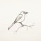 Minimalistic Ink Painting Of A Bird On A Branch