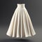 Minimalistic Ivory Dress With Pleated Skirt - 3d Model