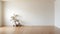 Minimalistic Japanese Style Empty Room With Floral Still-lifes