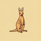 Minimalistic Kangaroo Cartoon Doodle