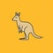 Minimalistic Kangaroo Icon On Yellow Background