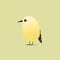 Minimalistic Kiwi Bird Design On Light Yellow Background