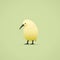Minimalistic Kiwi Bird Illustration On Light Yellow Background