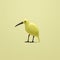 Minimalistic Kiwi Bird On Yellow Background