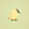 Minimalistic Kiwi Cartoon Bird On Light Yellow Background