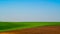 Minimalistic landscape overlook of Romanian fields